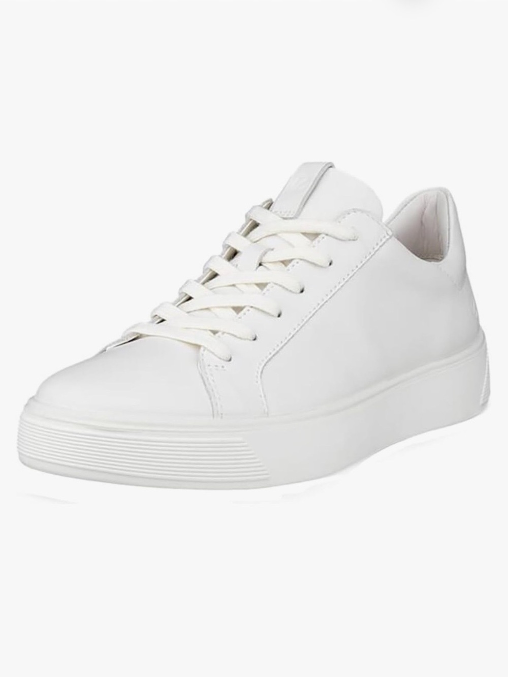Women's White Leather ECCO  Street Tray Tie Sneaker size 40